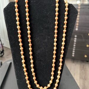 Elegant Gold and Orange Beaded Necklace